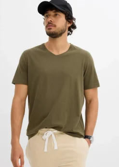 Herren bonprix Shirts & Polos|Basics|T-Shirt mit V-Ausschnitt (3er Pack)