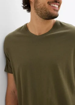 Herren bonprix Shirts & Polos|Basics|T-Shirt mit V-Ausschnitt (3er Pack)