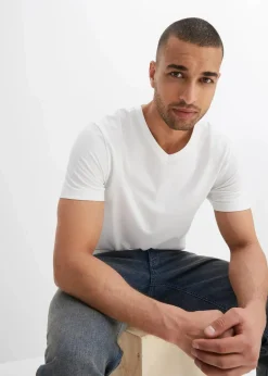 Best T-Shirt mit V-Ausschnitt (3er Pack) Herren Große Größen|Basics