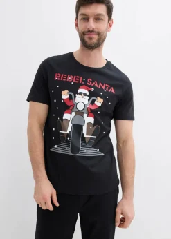 Herren bonprix Shirts & Polos|Große Größen|T-Shirt mit Weihnachtsmotiv aus reiner Bio-Baumwolle