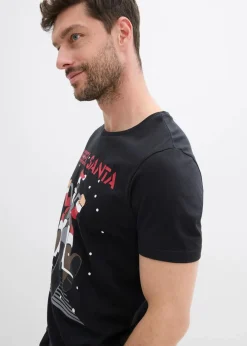 Herren bonprix Shirts & Polos|Große Größen|T-Shirt mit Weihnachtsmotiv aus reiner Bio-Baumwolle
