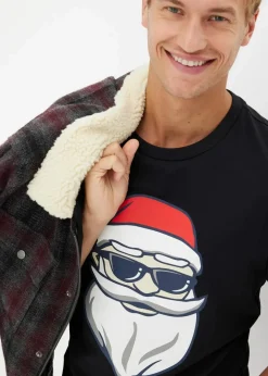 Herren bonprix Große Größen|Shirts & Polos|T-Shirt mit Weihnachtsmotiv aus reiner Bio-Baumwolle