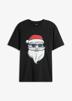 Herren bonprix Shirts & Polos|Große Größen|T-Shirt mit Weihnachtsmotiv aus reiner Bio-Baumwolle