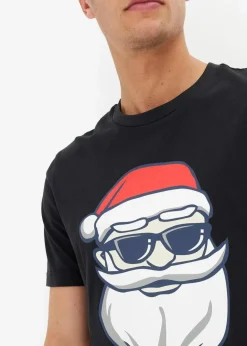 Herren bonprix Shirts & Polos|Große Größen|T-Shirt mit Weihnachtsmotiv aus reiner Bio-Baumwolle