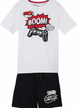 Kinder bonprix Jungen 9-16 Jahre·Shirts|Jungen 9-16 Jahre·Hosen|T-Shirt und Jersey-Bermuda (2-tlg. Set) aus reiner Bio Baumwolle