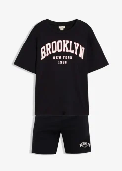 New T-Shirt und Shorts aus schwerer Bio-Baumwolle (2-tlg.Set) Herren Große Größen|Sportbekleidung