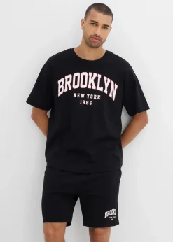New T-Shirt und Shorts aus schwerer Bio-Baumwolle (2-tlg.Set) Herren Große Größen|Sportbekleidung