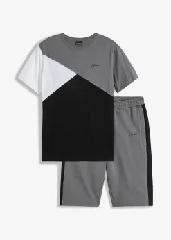 Best T-Shirt und Sweat-Bermuda aus reiner Baumwolle (2-tlg.Set) Herren Hosen|Shirts & Polos