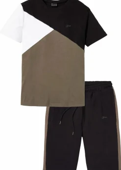 Herren bonprix Große Größen|Sportbekleidung|T-Shirt und Sweat-Bermuda aus reiner Baumwolle (2-tlg.Set)
