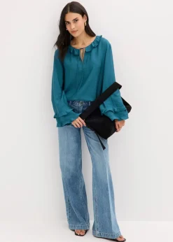 Damen bonprix Blusen & Tuniken|Bekleidung·Jacken & Mäntel|Tunika aus feinem Viskose-Mix