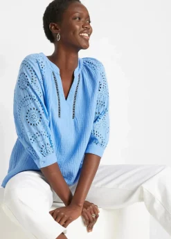 Outlet Tunika aus luftigem Musselin Damen Blusen & Tuniken|Bekleidung·Jacken & Mäntel