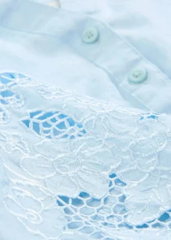 Damen bonprix Premium|Blusen & Tuniken|Tunika aus reinem Leinen, mit Lochstickerei
