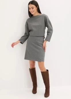 Hot Tunika mit Fischgratmuster aus fester Ware Damen Blusen & Tuniken|Bekleidung·Jacken & Mäntel