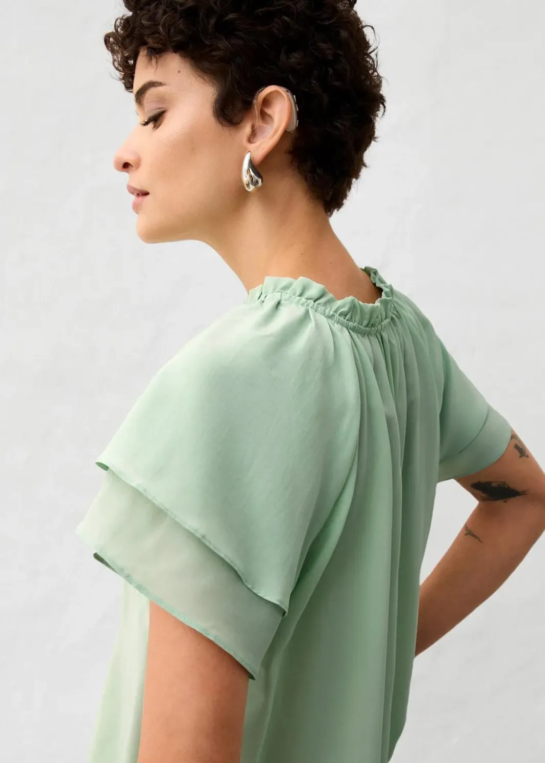 Online Tunika mit Seidenanteil Damen Bekleidung·Jacken & Mäntel|Premium