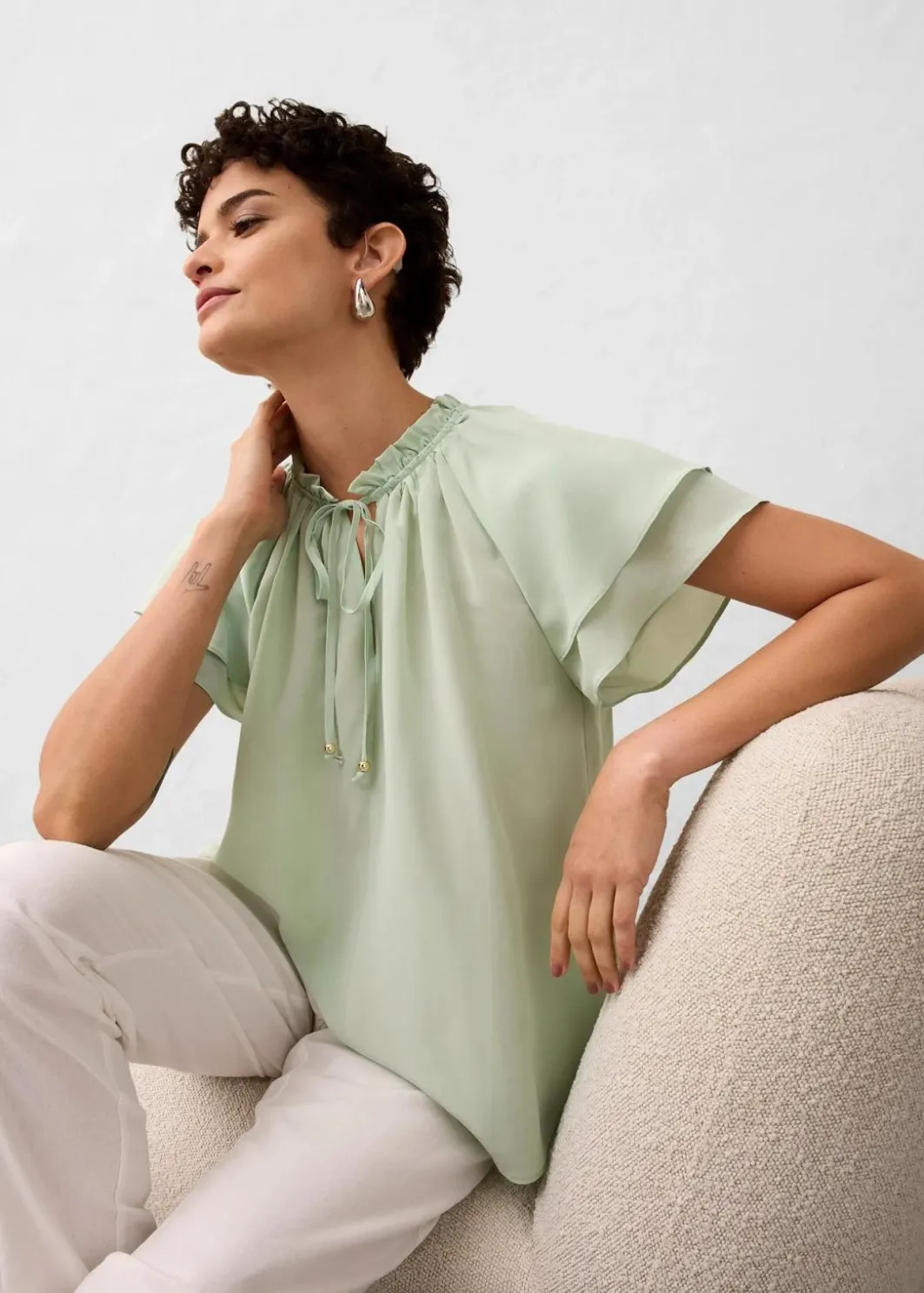 Online Tunika mit Seidenanteil Damen Bekleidung·Jacken & Mäntel|Premium