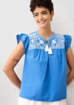 Damen bonprix Bekleidung·Jacken & Mäntel|Premium|Tunika mit Seidenanteil und Stickerei