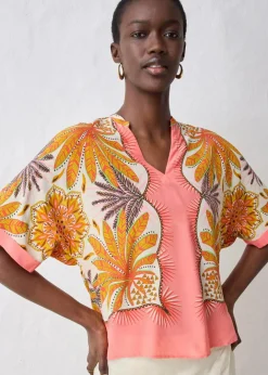 Outlet Tunikabluse aus feinem Seiden-Mix Damen Bekleidung·Jacken & Mäntel|Premium