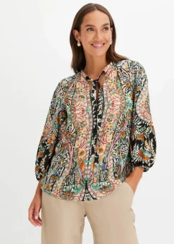 Damen bonprix Bekleidung·Jacken & Mäntel|Blusen & Tuniken|Tunikabluse aus fließendem Satin