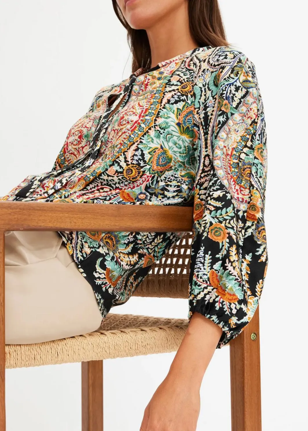 Damen bonprix Bekleidung·Jacken & Mäntel|Blusen & Tuniken|Tunikabluse aus fließendem Satin