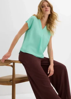 Damen bonprix Blusen & Tuniken|Bekleidung·Jacken & Mäntel|Tunikabluse aus fließendem Viskose-Mix