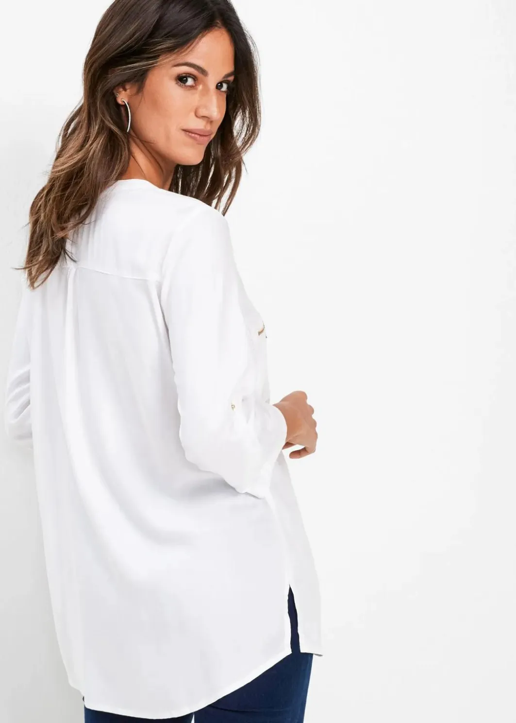 Damen bonprix Bekleidung·Jacken & Mäntel|Nachhaltigere Materialien|Tunikabluse aus fließender Viskose