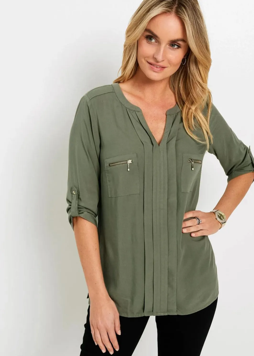 Damen bonprix Blusen & Tuniken|Nachhaltigere Materialien|Tunikabluse aus fließender Viskose