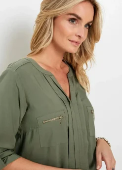 Damen bonprix Blusen & Tuniken|Nachhaltigere Materialien|Tunikabluse aus fließender Viskose