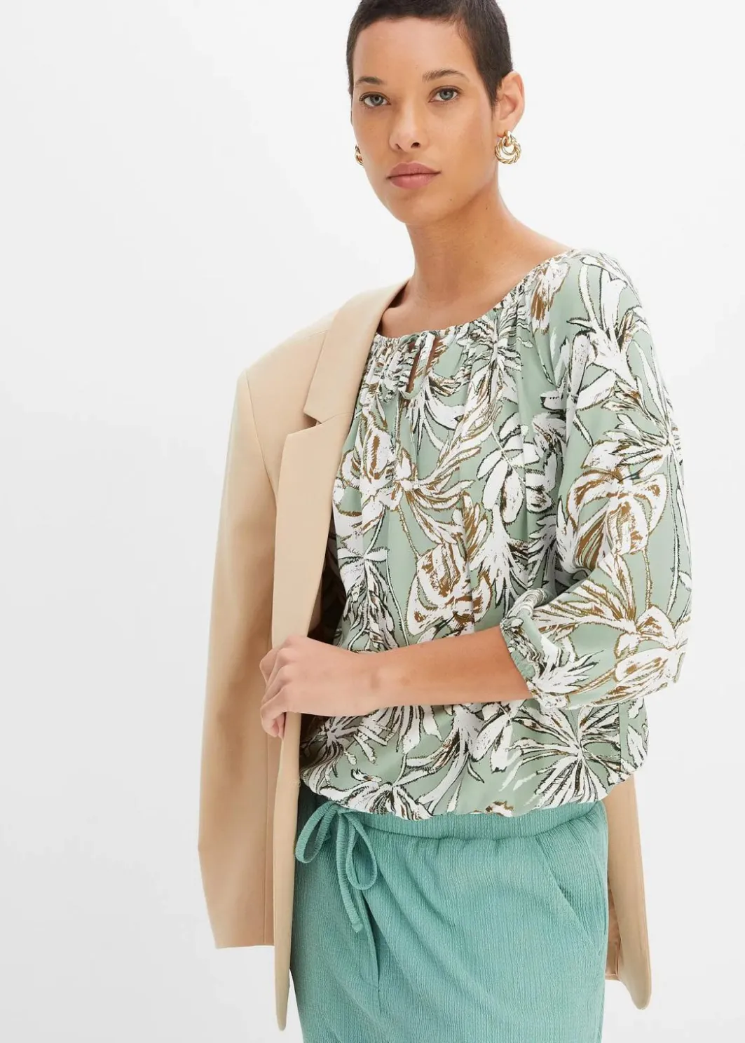 Damen bonprix Bekleidung·Jacken & Mäntel|Blusen & Tuniken|Tunikabluse aus fließender Viskose
