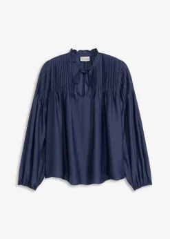 Damen bonprix Bekleidung·Jacken & Mäntel|Blusen & Tuniken|Tunikabluse aus glänzendem Satin mit Biesen