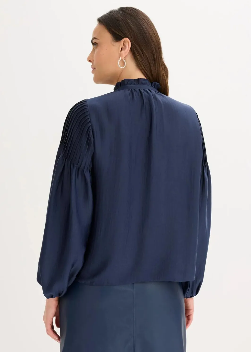 Damen bonprix Bekleidung·Jacken & Mäntel|Blusen & Tuniken|Tunikabluse aus glänzendem Satin mit Biesen