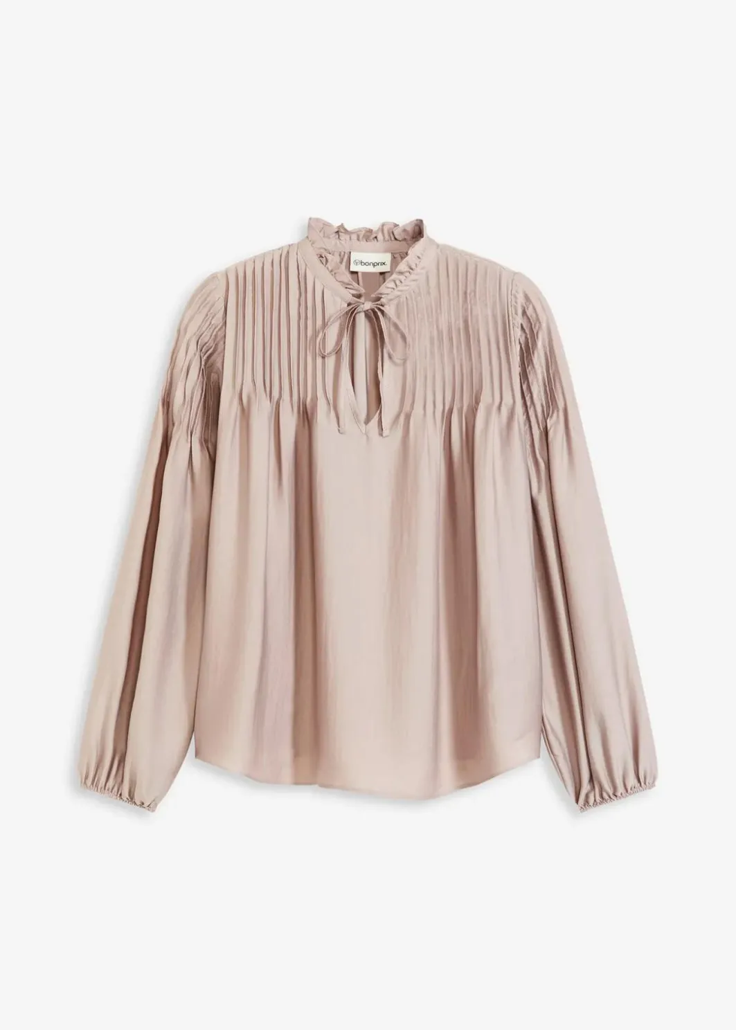 Damen bonprix Blusen & Tuniken|Bekleidung·Jacken & Mäntel|Tunikabluse aus glänzendem Satin mit Biesen