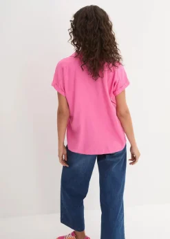 Tunikabluse aus luftigem Leinen-Mix Damen Bekleidung·Jacken & Mäntel|Blusen & Tuniken