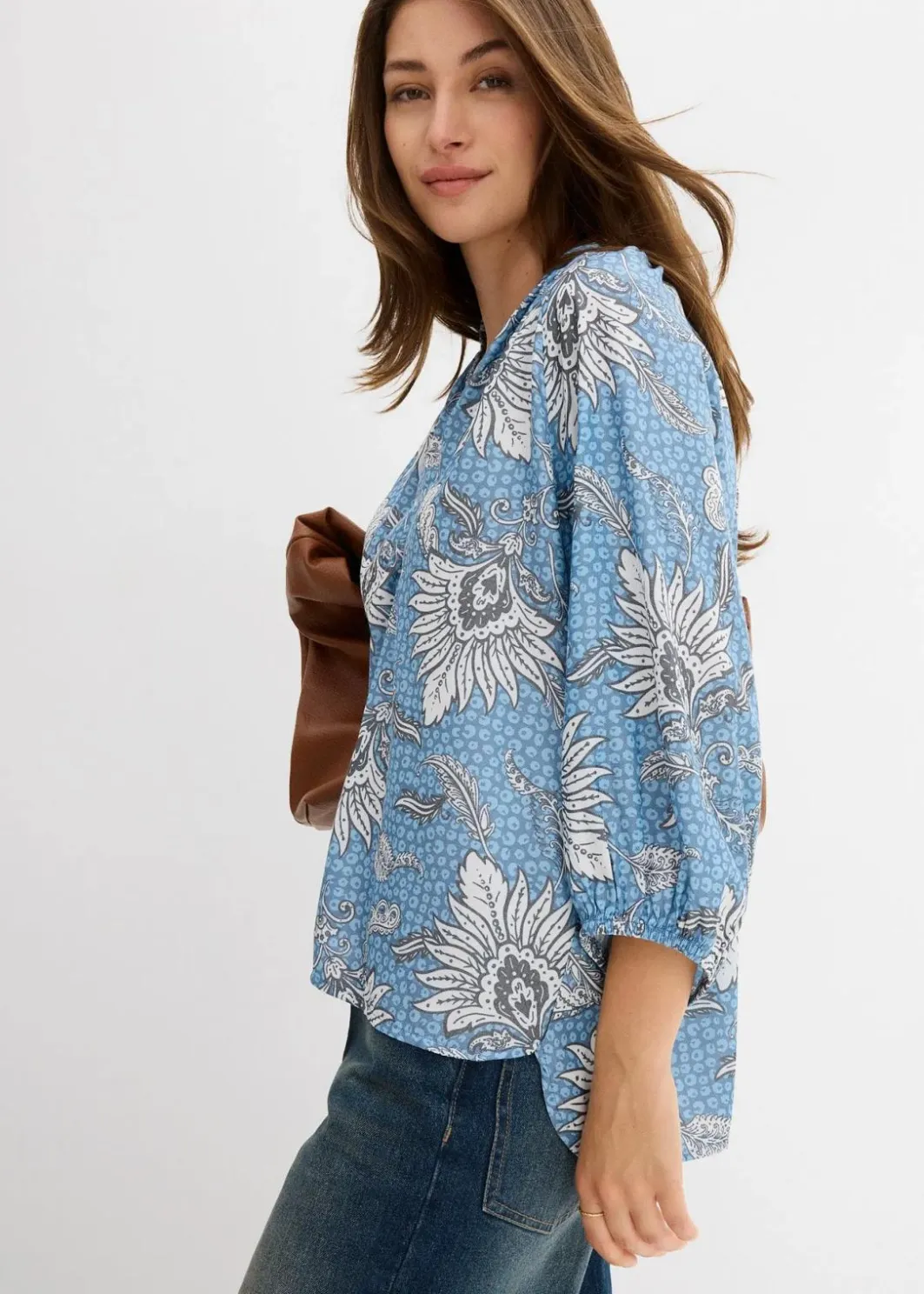 Clearance Tunikabluse aus softem Viskose-Mix Damen Bekleidung·Jacken & Mäntel|Blusen & Tuniken