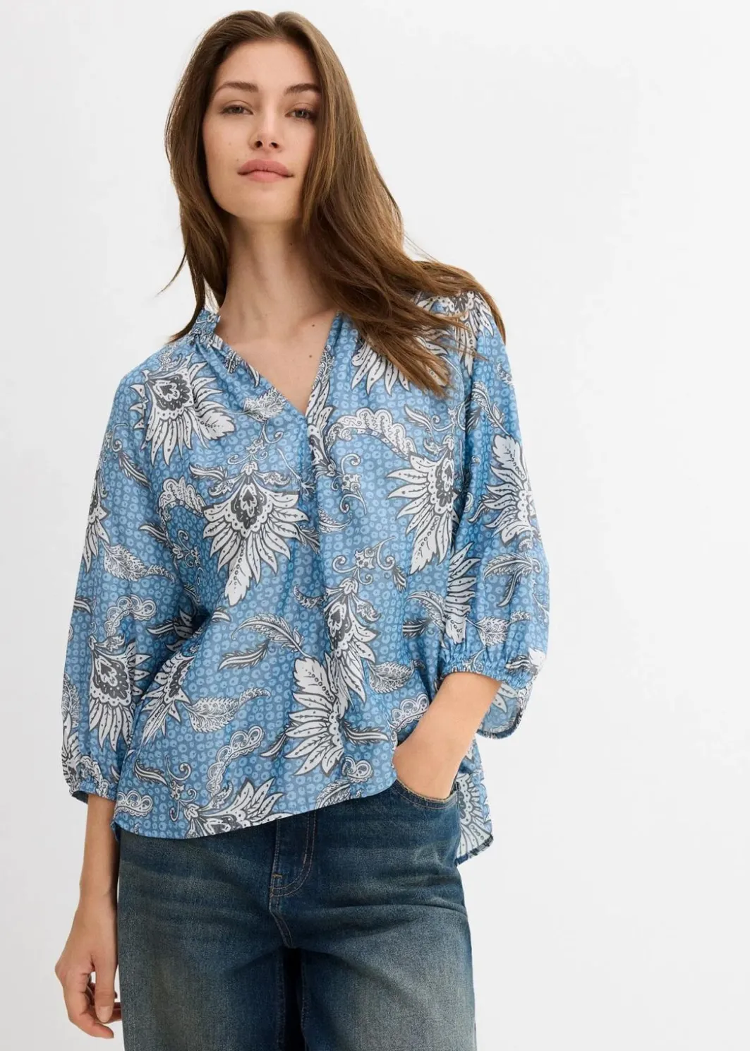 Clearance Tunikabluse aus softem Viskose-Mix Damen Bekleidung·Jacken & Mäntel|Blusen & Tuniken