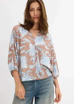 Damen bonprix Blusen & Tuniken|Bekleidung·Jacken & Mäntel|Tunikabluse aus softem Viskose-Mix