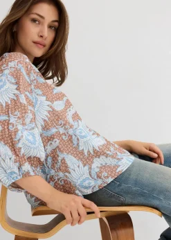 Damen bonprix Blusen & Tuniken|Bekleidung·Jacken & Mäntel|Tunikabluse aus softem Viskose-Mix