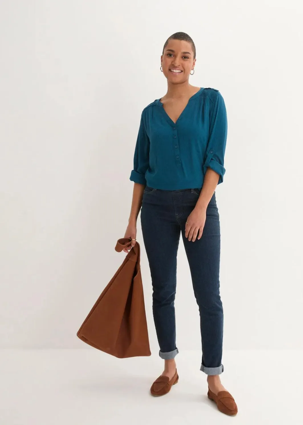 Online Tunikabluse aus softer Viskose Damen Bekleidung·Jacken & Mäntel|Nachhaltigere Materialien