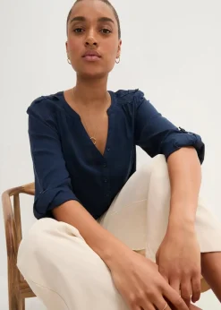 Damen bonprix Blusen & Tuniken|Nachhaltigere Materialien|Tunikabluse aus softer Viskose