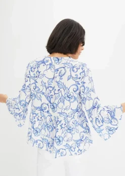 Hot Tunikabluse aus strukturierter Viskose Damen Bekleidung·Jacken & Mäntel|Blusen & Tuniken