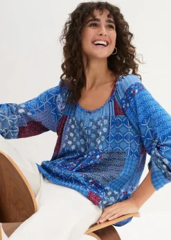Clearance Tunikabluse, Crincle, Langarm Damen Bekleidung·Jacken & Mäntel|Blusen & Tuniken