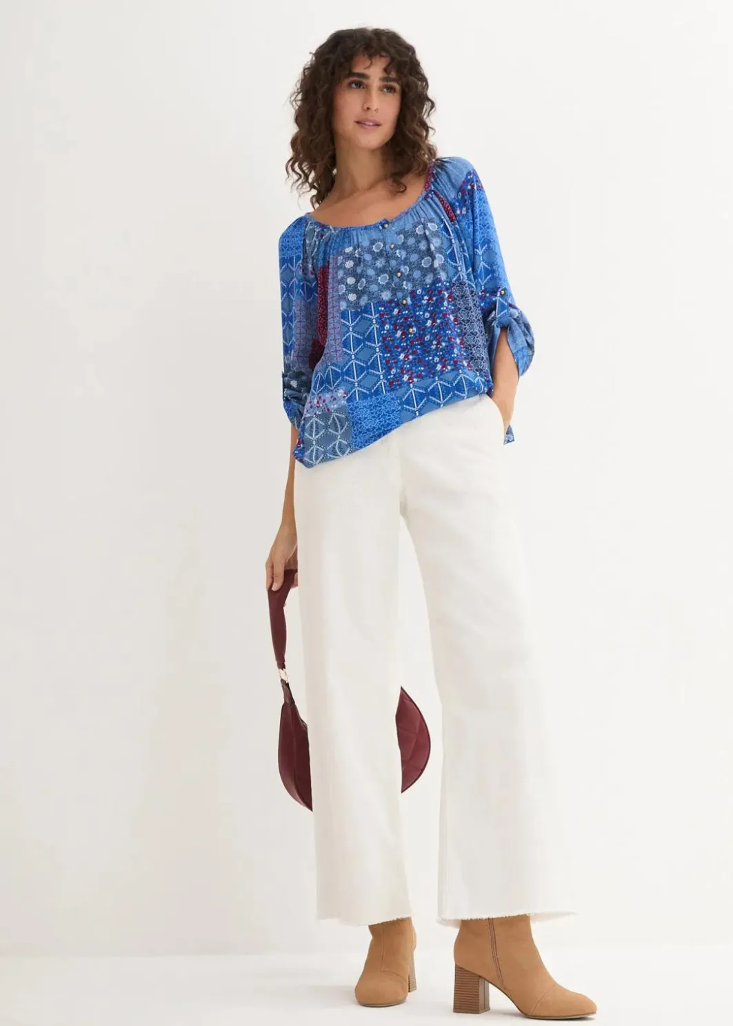 Clearance Tunikabluse, Crincle, Langarm Damen Bekleidung·Jacken & Mäntel|Blusen & Tuniken
