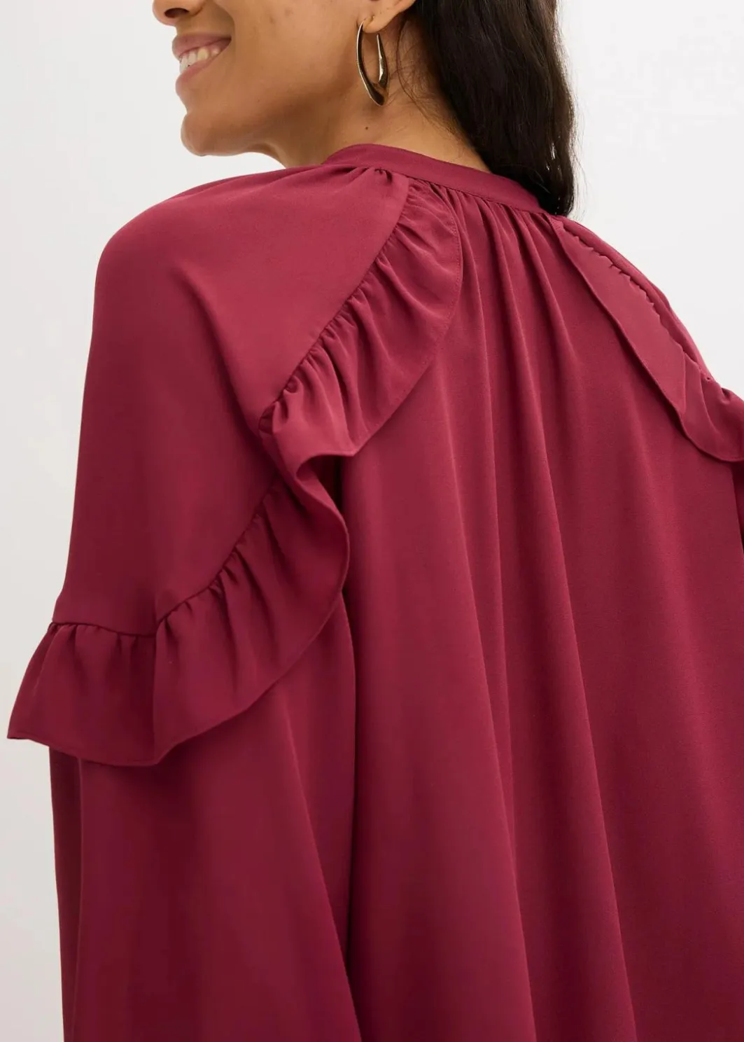 Damen bonprix Bekleidung·Jacken & Mäntel|Blusen & Tuniken|Tunikabluse mit Volants
