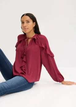 Damen bonprix Bekleidung·Jacken & Mäntel|Blusen & Tuniken|Tunikabluse mit Volants