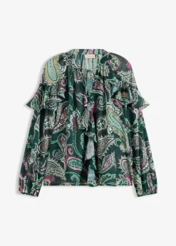 Damen bonprix Bekleidung·Jacken & Mäntel|Blusen & Tuniken|Tunikabluse mit Volants