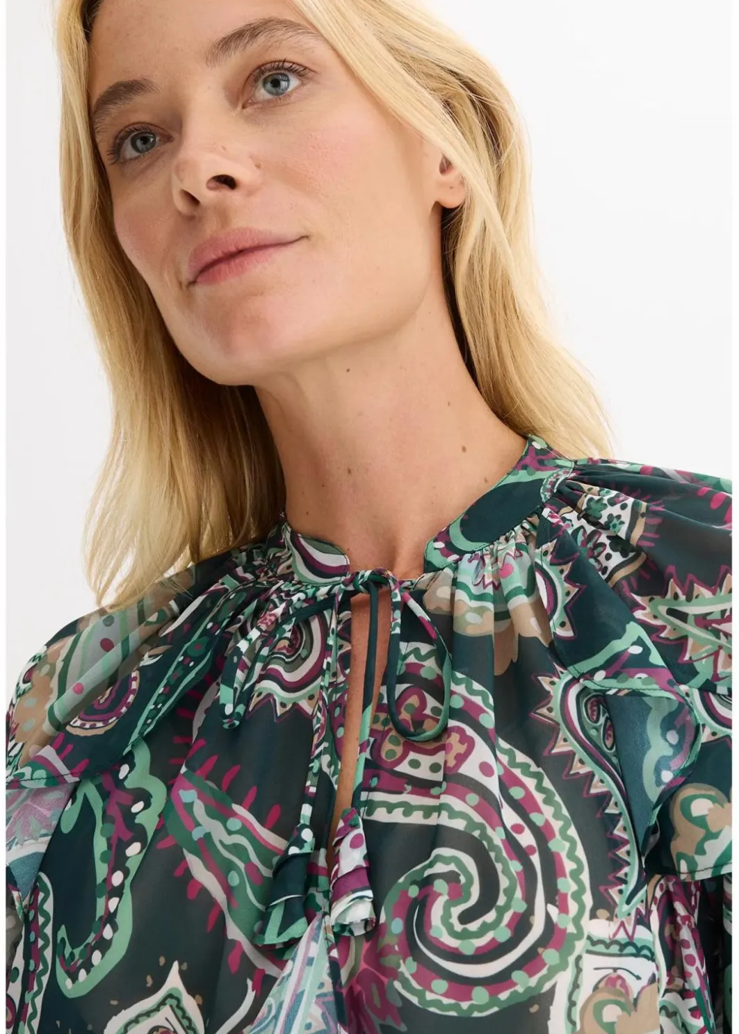 Damen bonprix Bekleidung·Jacken & Mäntel|Blusen & Tuniken|Tunikabluse mit Volants