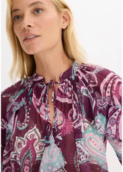 Damen bonprix Nachhaltigere Materialien|Blusen & Tuniken|Tunikabluse mit Volants