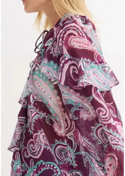 Damen bonprix Nachhaltigere Materialien|Blusen & Tuniken|Tunikabluse mit Volants
