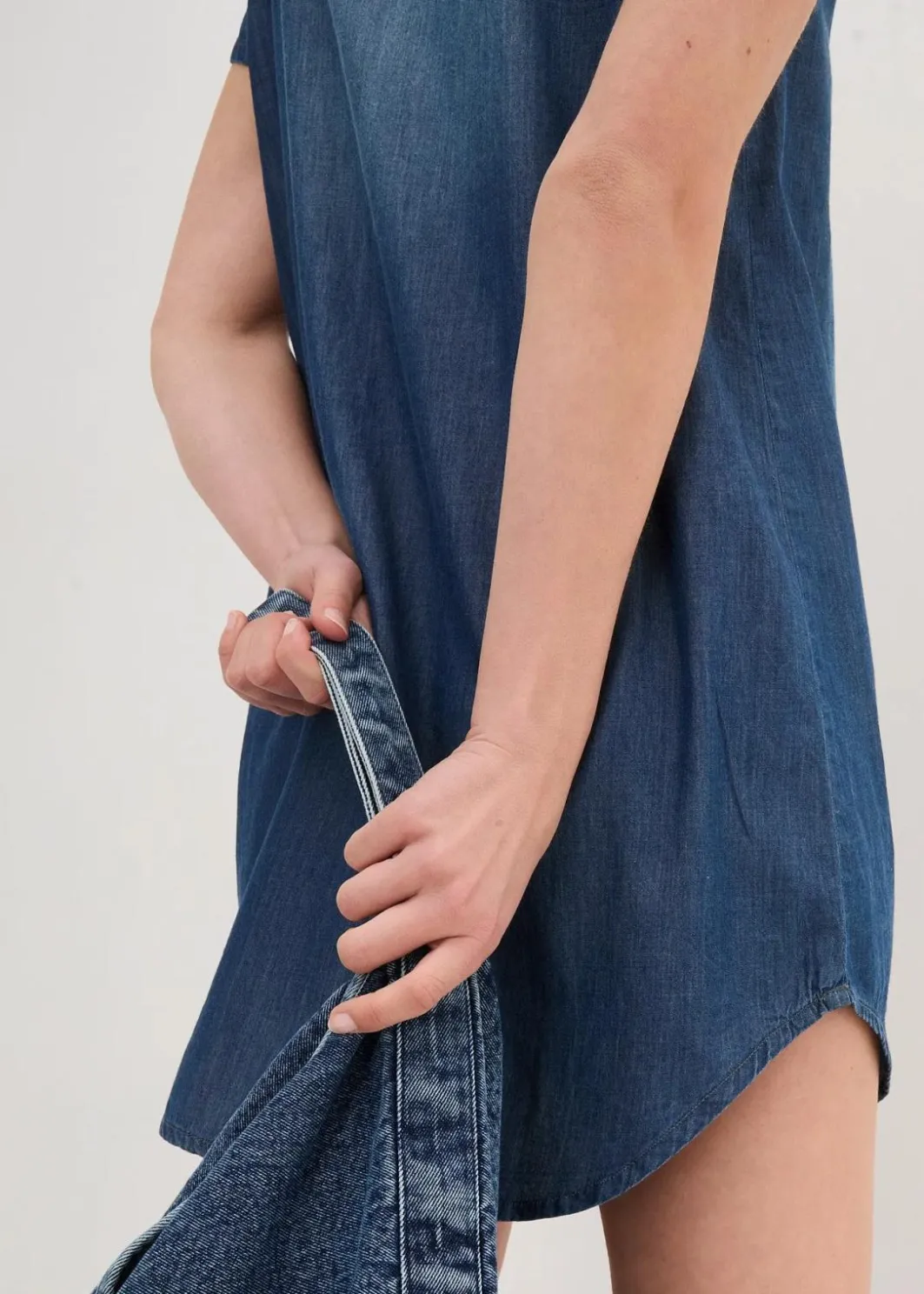 Damen bonprix Bekleidung·Pullover & Strickjacken|Kleider|Tunika-Jeanskleid