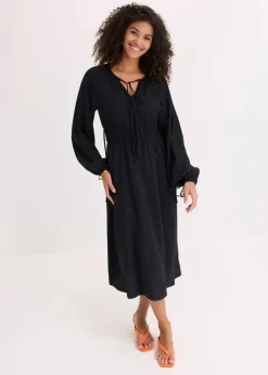 Clearance Tunika-Kleid aus fließendem Viskose-Mix Damen Kleider|Bekleidung·Pullover & Strickjacken