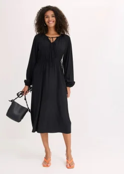 Clearance Tunika-Kleid aus fließendem Viskose-Mix Damen Kleider|Bekleidung·Pullover & Strickjacken